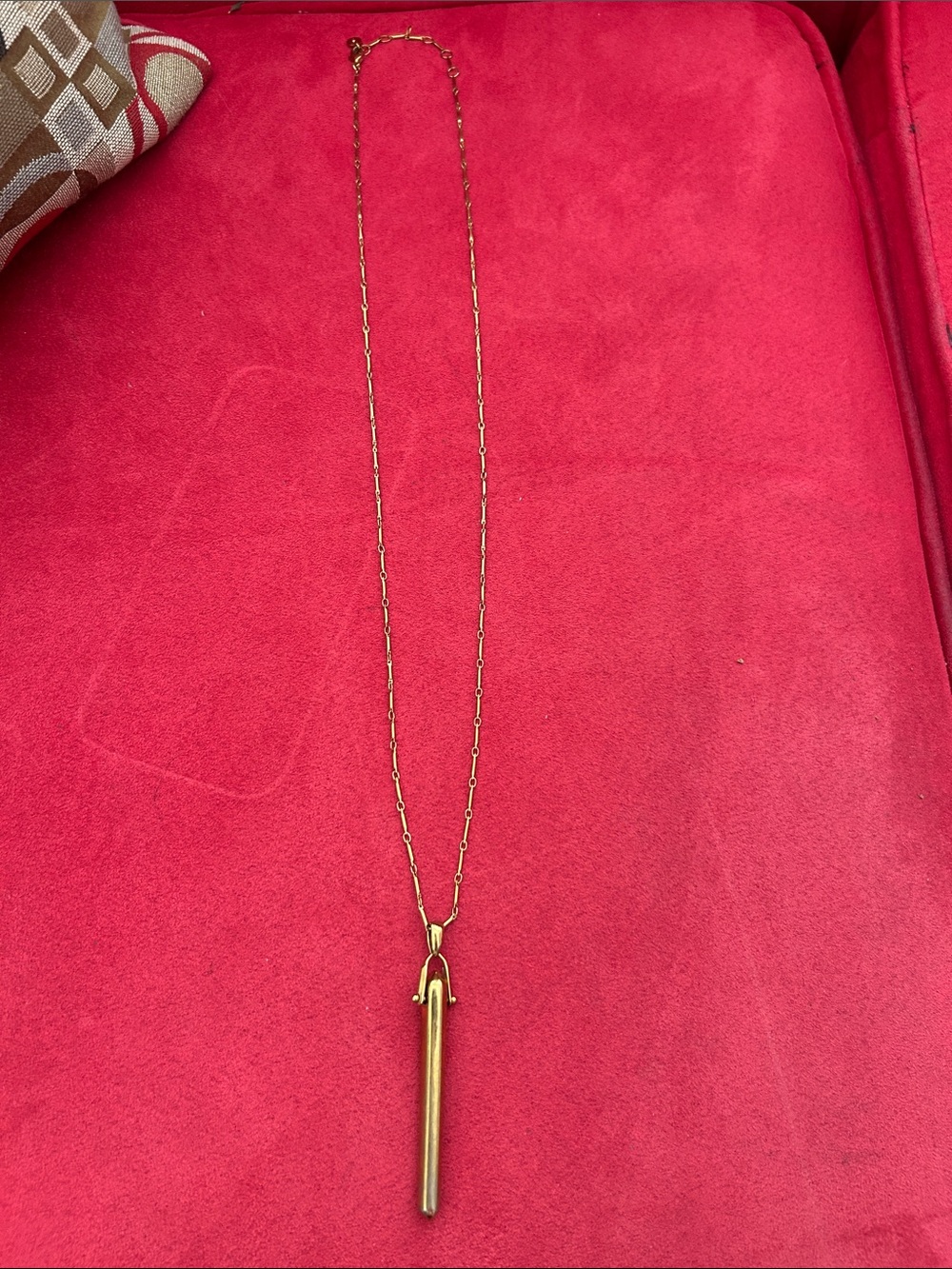 Stella & Dot Gold Long Vertical Pendant Necklace - Picture 1 of 5